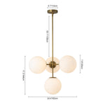 Modern 4 - Light Opal Glass Globe Semi Flush Chandelier - LightfixturesUAE