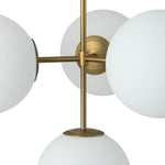 Modern 4 - Light Opal Glass Globe Semi Flush Chandelier - LightfixturesUAE
