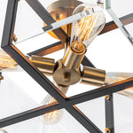 Modern 4 - Light Square Glass Semi - Flush Mount Ceiling Light - LightfixturesUAE