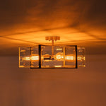 Modern 4 - Light Square Glass Semi - Flush Mount Ceiling Light - LightfixturesUAE