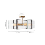 Modern 4 - Light Square Glass Semi - Flush Mount Ceiling Light - LightfixturesUAE
