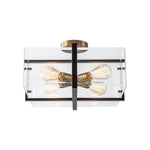 Modern 4 - Light Square Glass Semi - Flush Mount Ceiling Light - LightfixturesUAE