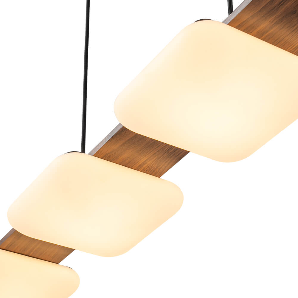 Modern 4 - Light Wood Kitchen Island Linear Chandelier - LightfixturesUAE