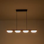 Modern 4 - Light Wood Kitchen Island Linear Chandelier - LightfixturesUAE