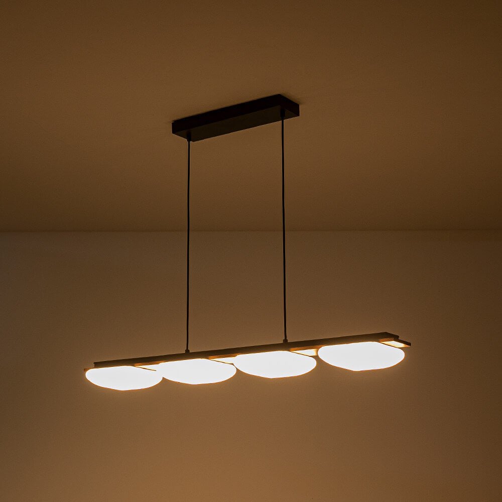 Modern 4 - Light Wood Kitchen Island Linear Chandelier - LightfixturesUAE