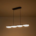 Modern 4 - Light Wood Kitchen Island Linear Chandelier - LightfixturesUAE
