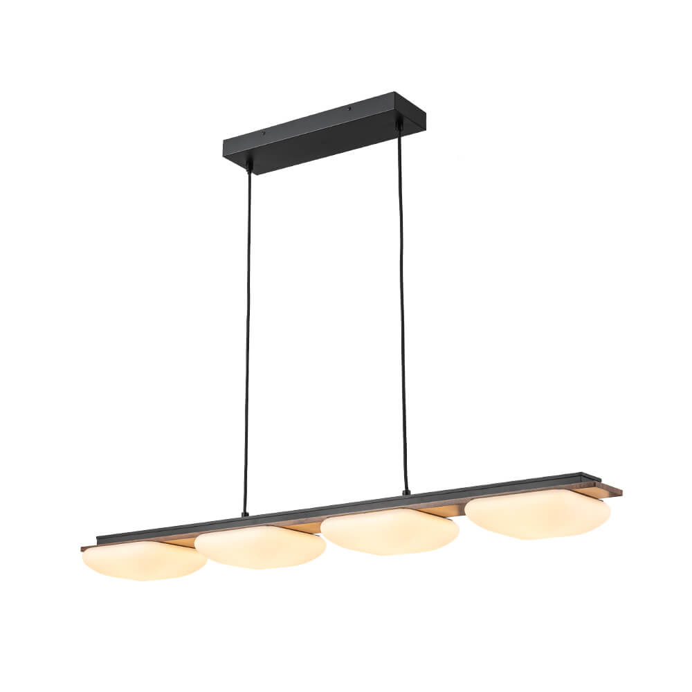 Modern 4 - Light Wood Kitchen Island Linear Chandelier - LightfixturesUAE
