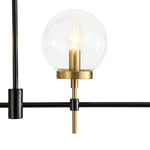 Modern 5 - Light Clear Glass Linear Chandelier - LightfixturesUAE
