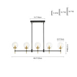 Modern 5 - Light Clear Glass Linear Chandelier - LightfixturesUAE
