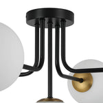 Modern 5 - Light Frosted White Glass Globe Sputnik Semi - Flush Mount - LightfixturesUAE