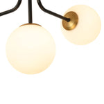 Modern 5 - Light Frosted White Glass Globe Sputnik Semi - Flush Mount - LightfixturesUAE