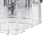 Modern 5 - Light Ice - Patterned Rectangular Glass Round Convertible Design Chandelier - LightfixturesUAE