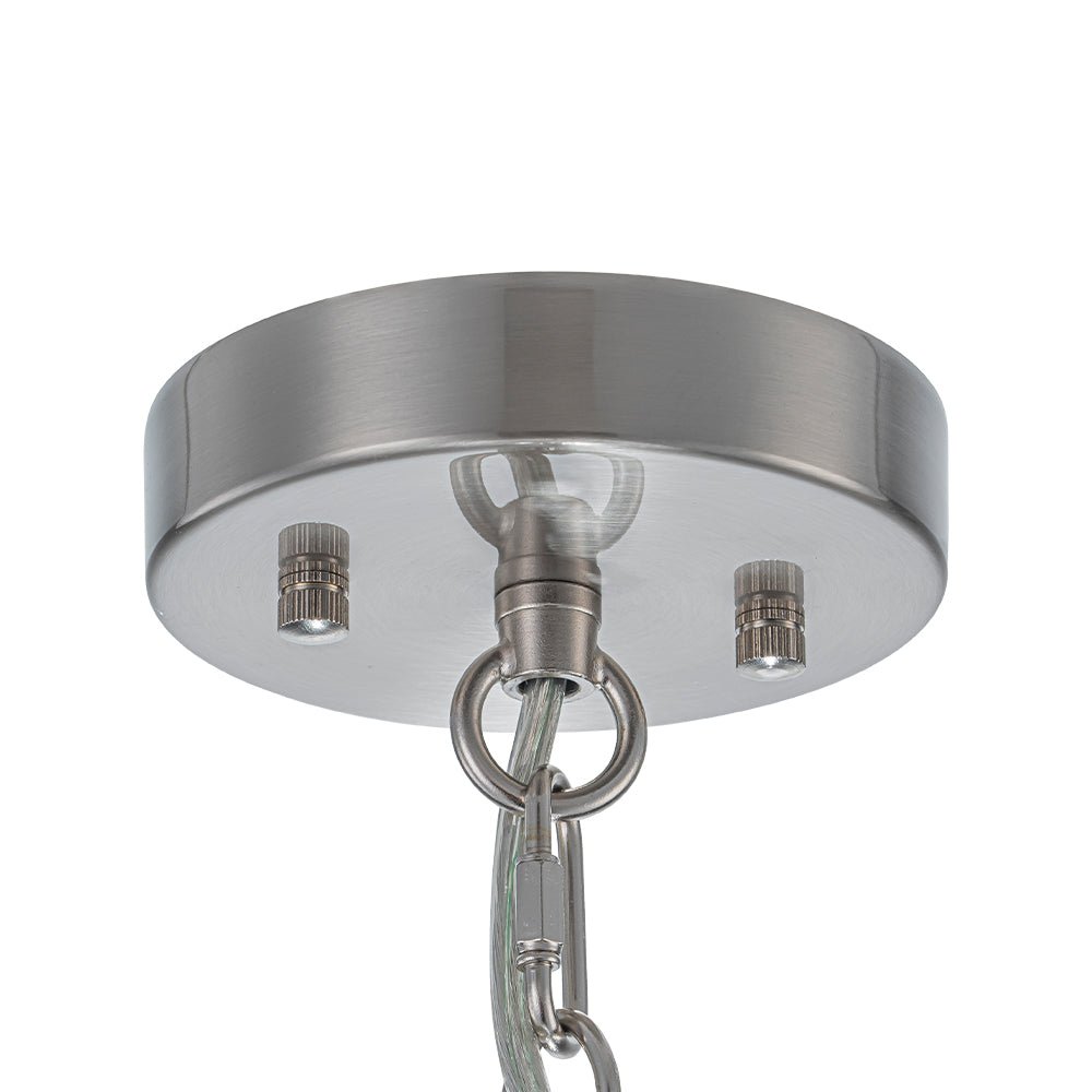 Modern 5 - Light Ice - Patterned Rectangular Glass Round Convertible Design Chandelier - LightfixturesUAE