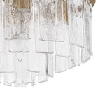 Modern 5 - Light Ice - Patterned Rectangular Glass Round Convertible Design Chandelier - LightfixturesUAE