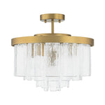Modern 5 - Light Ice - Patterned Rectangular Glass Round Convertible Design Chandelier - LightfixturesUAE