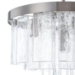 Modern 5 - Light Ice - Patterned Rectangular Glass Round Convertible Design Chandelier - LightfixturesUAE