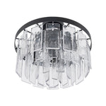 Modern 5 - Light Ice - Patterned Rectangular Glass Round Convertible Design Chandelier - LightfixturesUAE