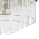 Modern 5 - Light Ice - Patterned Rectangular Glass Round Convertible Design Chandelier - LightfixturesUAE
