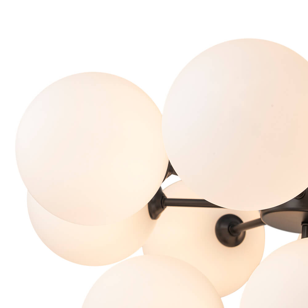 Modern 5/13 Light Opal Glass Cluster Bubble Chandelier - LightfixturesUAE
