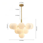 Modern 5/13 Light Opal Glass Cluster Bubble Chandelier - LightfixturesUAE