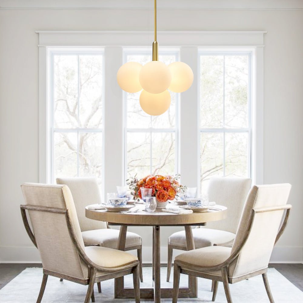 Modern 5/13 Light Opal Glass Cluster Bubble Chandelier - LightfixturesUAE
