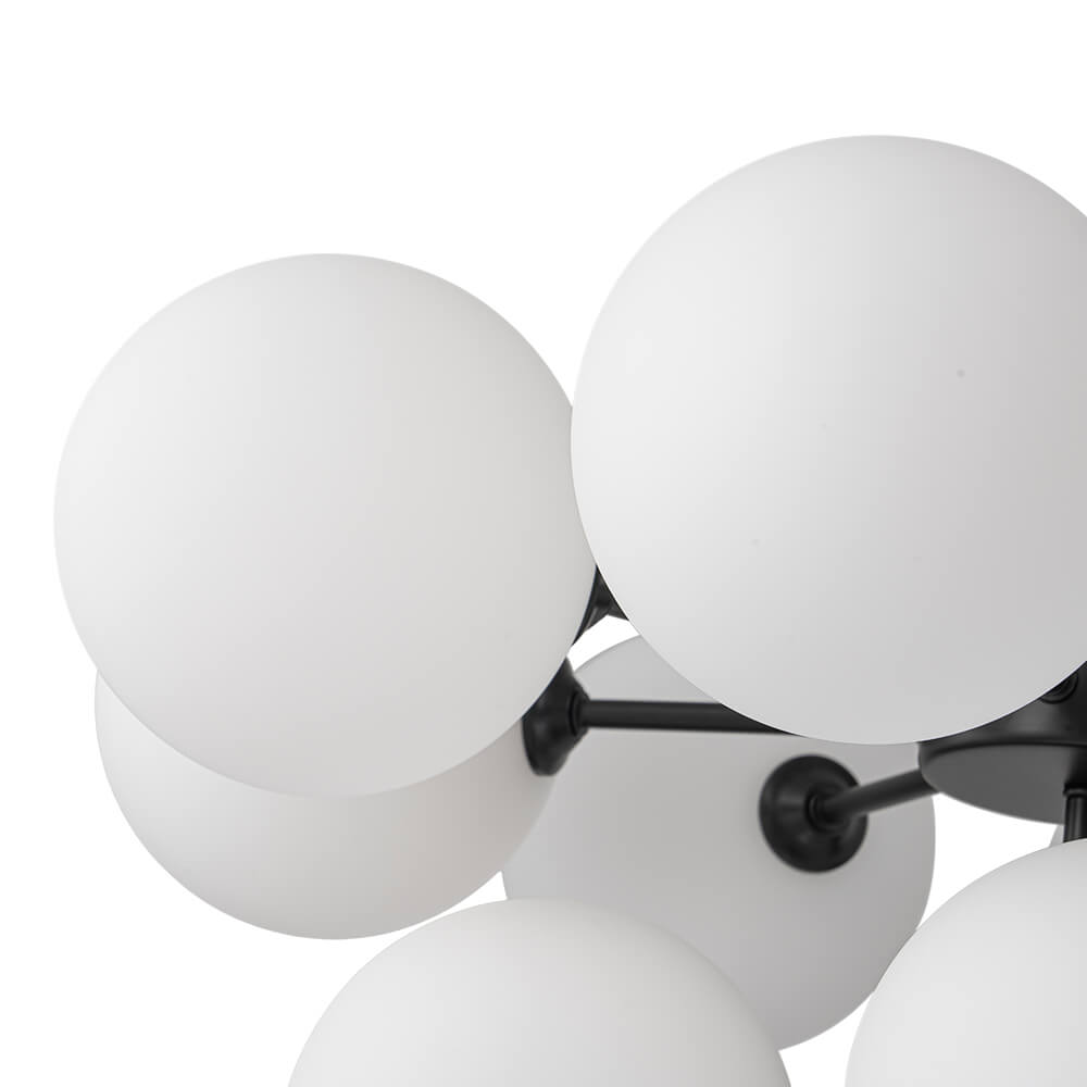 Modern 5/13 Light Opal Glass Cluster Bubble Chandelier - LightfixturesUAE