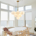 Modern 5/13 Light Opal Glass Cluster Bubble Chandelier - LightfixturesUAE