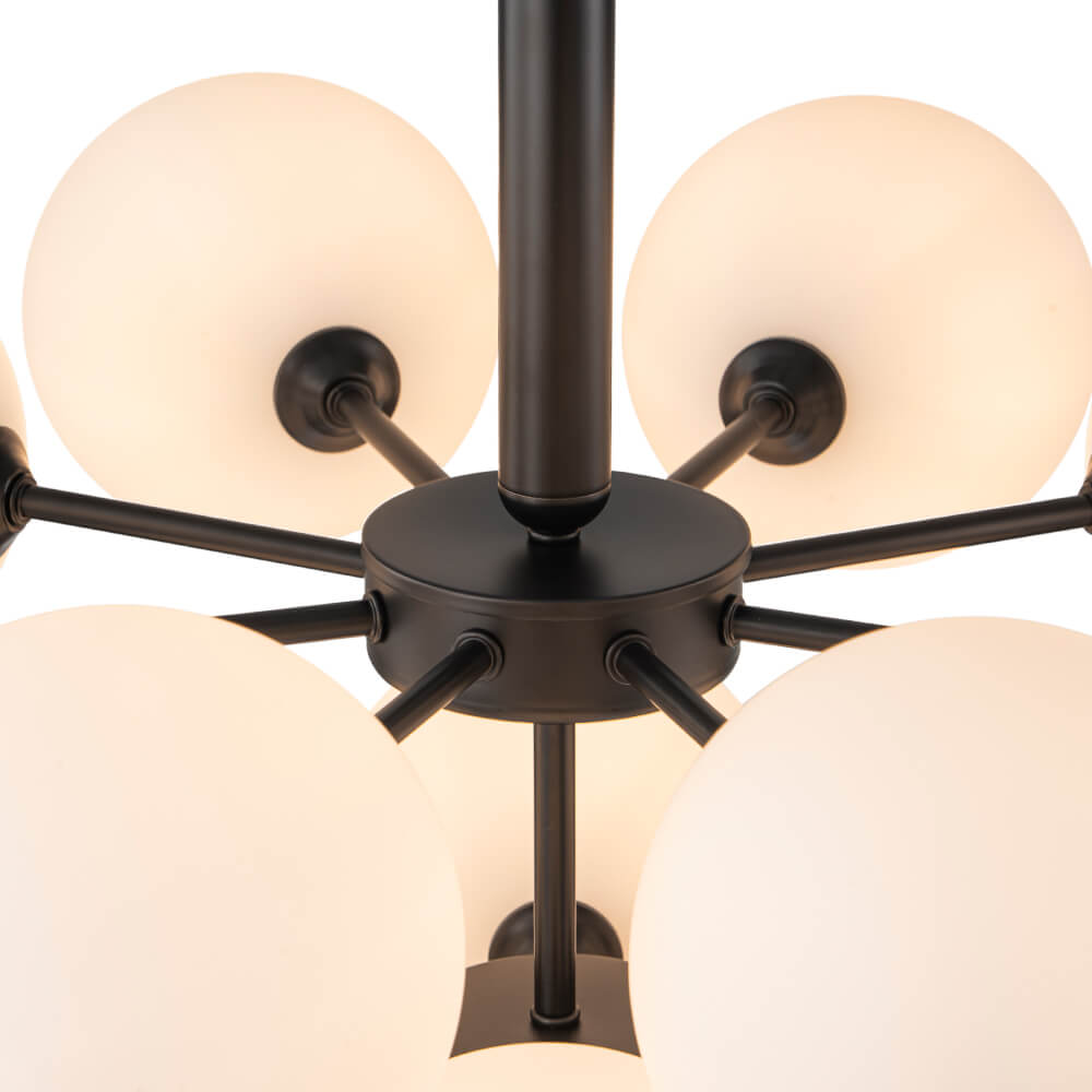 Modern 5/13 Light Opal Glass Cluster Bubble Chandelier - LightfixturesUAE