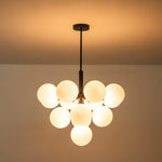 Modern 5/13 Light Opal Glass Cluster Bubble Chandelier - LightfixturesUAE