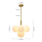 Modern 5/13 Light Opal Glass Cluster Bubble Chandelier - LightfixturesUAE