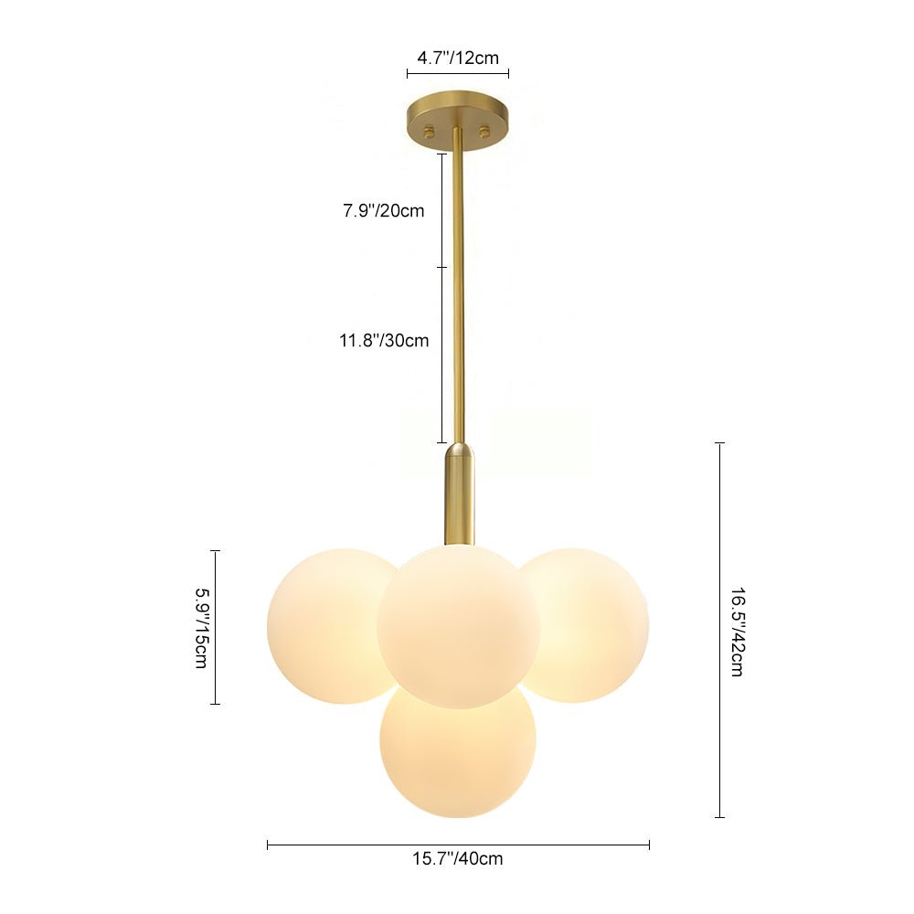 Modern 5/13 Light Opal Glass Cluster Bubble Chandelier - LightfixturesUAE