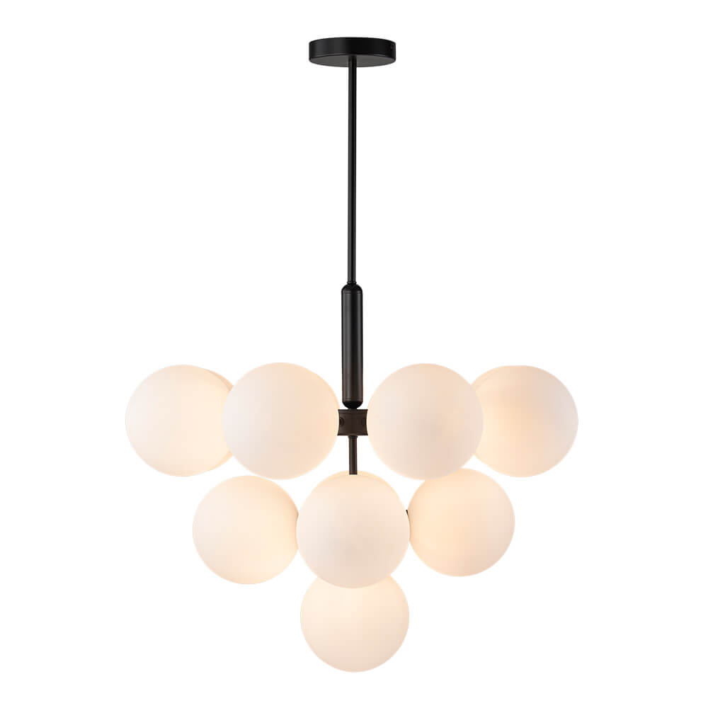 Modern 5/13 Light Opal Glass Cluster Bubble Chandelier - LightfixturesUAE