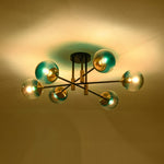 Modern 6 - Lght Bubble Glass Globe Iron Sputnik Ceiling Light - LightfixturesUAE