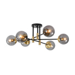 Modern 6 - Lght Bubble Glass Globe Iron Sputnik Ceiling Light - LightfixturesUAE