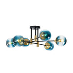 Modern 6 - Lght Bubble Glass Globe Iron Sputnik Ceiling Light - LightfixturesUAE