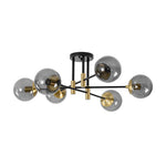 Modern 6 - Lght Bubble Glass Globe Iron Sputnik Ceiling Light - LightfixturesUAE