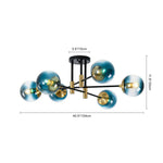 Modern 6 - Lght Bubble Glass Globe Iron Sputnik Ceiling Light - LightfixturesUAE