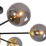 Modern 6 - Lght Bubble Glass Globe Iron Sputnik Ceiling Light - LightfixturesUAE