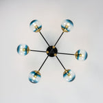 Modern 6 - Lght Bubble Glass Globe Iron Sputnik Ceiling Light - LightfixturesUAE