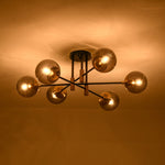 Modern 6 - Lght Bubble Glass Globe Iron Sputnik Ceiling Light - LightfixturesUAE