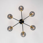 Modern 6 - Lght Bubble Glass Globe Iron Sputnik Ceiling Light - LightfixturesUAE