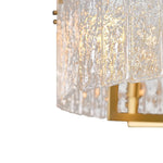 Modern 6 - Light Brass Drum Glass Chandelier - LightfixturesUAE