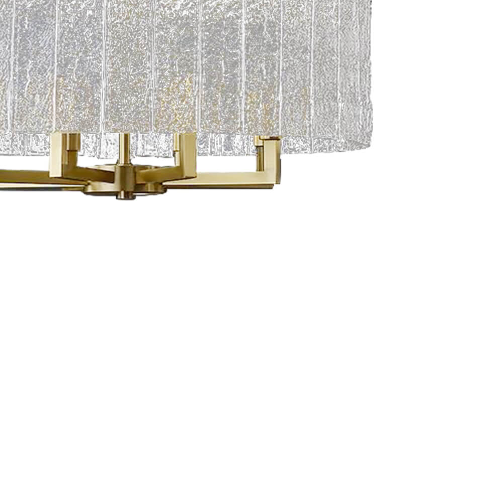 Modern 6 - Light Brass Drum Glass Chandelier - LightfixturesUAE