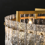 Modern 6 - Light Brass Drum Glass Chandelier - LightfixturesUAE