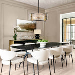 Modern 6 - Light Drum Glass Chandelier - LightfixturesUAE
