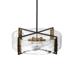 Modern 6 - Light Drum Glass Chandelier - LightfixturesUAE