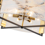 Modern 6 - Light Drum Glass Chandelier - LightfixturesUAE