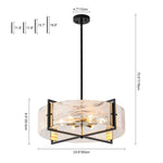 Modern 6 - Light Drum Glass Chandelier - LightfixturesUAE