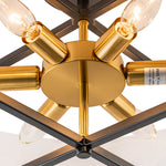 Modern 6 - Light Drum Glass Semi - Flush Mount Ceiling Light - LightfixturesUAE