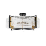 Modern 6 - Light Drum Glass Semi - Flush Mount Ceiling Light - LightfixturesUAE